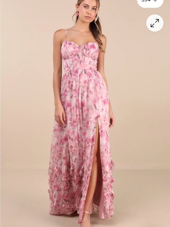 Lulus Dresses & Skirts - Floral Pink Spring full length Dress NWT